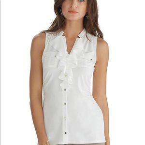 White House black market white sleeveless shirt